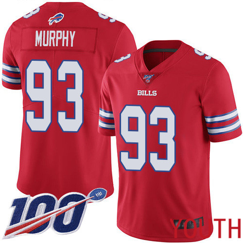 Youth Buffalo Bills #93 Trent Murphy Limited Red Rush Vapor Untouchable 100th Season NFL Jersey->youth nfl jersey->Youth Jersey